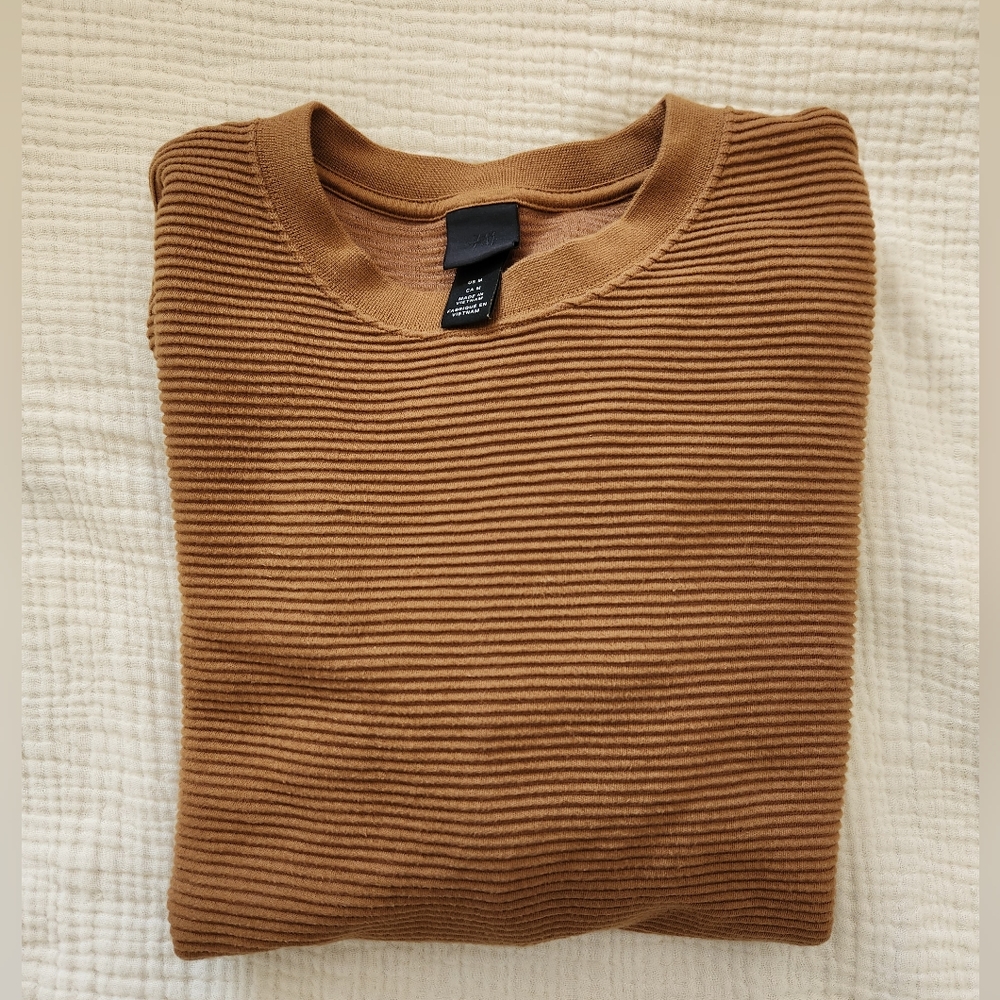 H&M Ribbed Crewneck Long Sleeve Shirt Sz M